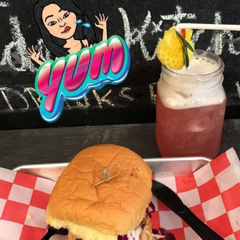 Gnarly Eats - Buttermilk Fried Chicken Sandwich & Strawberry mint bev - Burgers Near Me - Brooklyn, New York
