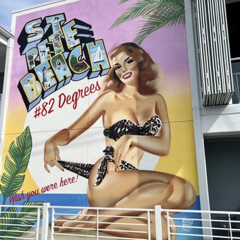 82 Degrees - A beautiful mural on the north facing wall of the restaurant. The Vitale Brothers seem to be getting popular on the gulf beaches lately. - Seafood Near Me - St. Pete Beach, Florida