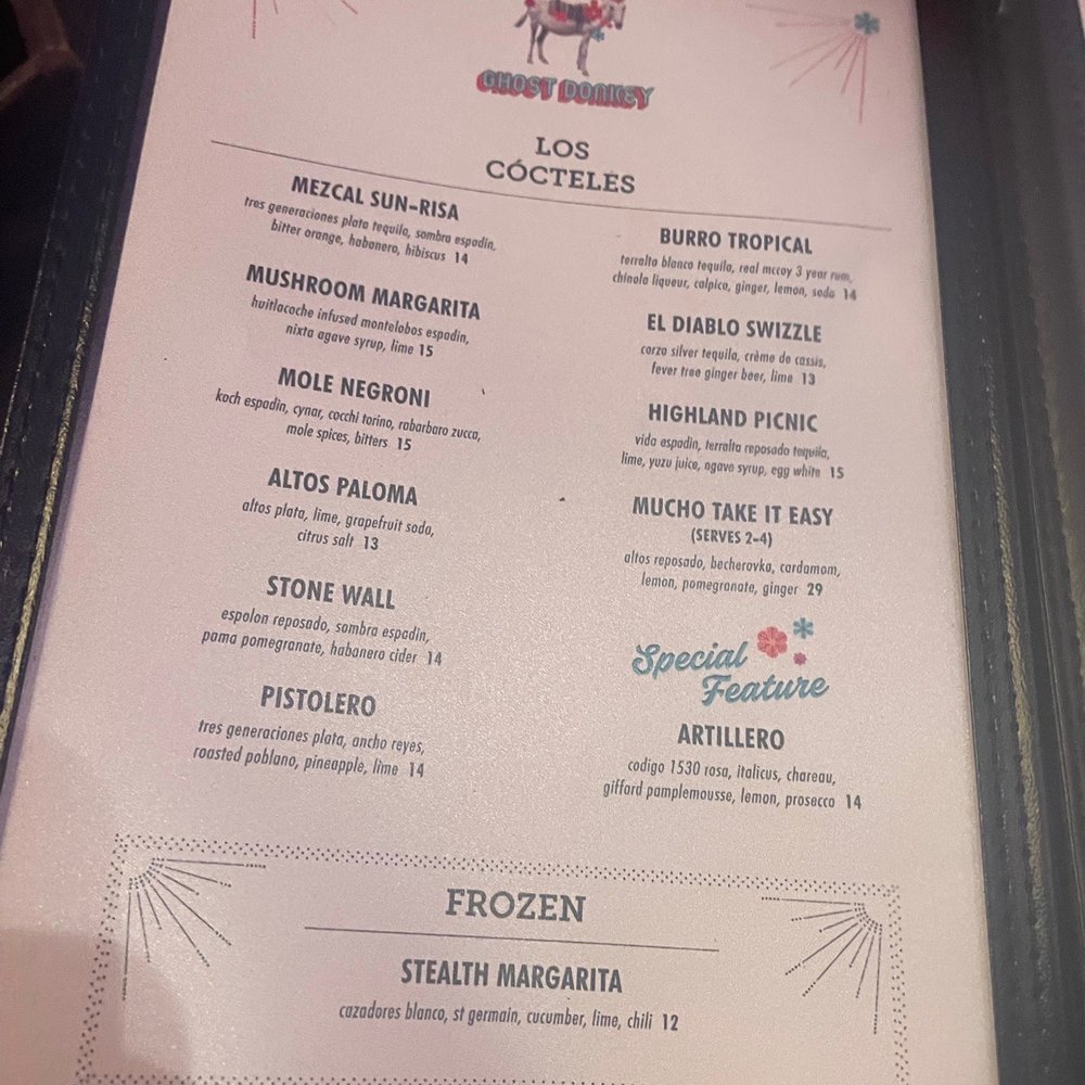 Ghost Donkey - Drink menu - Mexican Near Me - Phoenix, Arizona Ghost Donkey - Drink menu - Mexican Near Me - Phoenix, Arizona