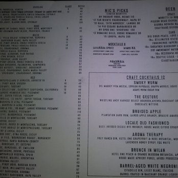 Locale Italian Kitchen - Drink menu June 2019 - Italian Near Me - Las Vegas, Nevada