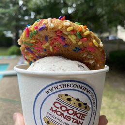 Oreo ice cream and birthday cake cookie