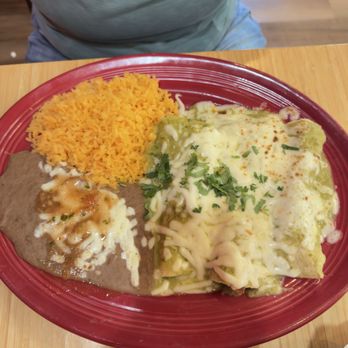 Dos Hermanos - Easton - Enchiladas rice and refried beans delicious - Mexican Near Me - Columbus, Ohio