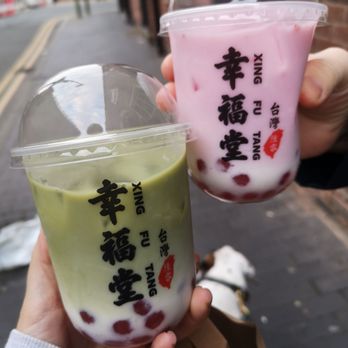 Xing Fu Tang - Matcha milky tea and strawberry milky tea - Pancakes Near Me - Birmingham, XWM
