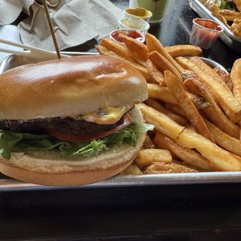 Leaping Lemur Cafe - Cheeseburger and fries $15.99 on 03/22/25 - Pizza Near Me - San Francisco, California