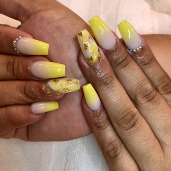 Four Seasons Nails - Gel full set with rhinestones and stickers - Nail Salons Near Me - Redlands, California