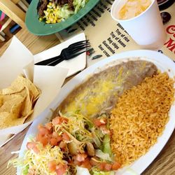 Chile Verde - 2 Hard shell Tacos Plate and a asada Fiesta Bowl