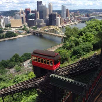 Duquesne Incline - View of the Duquesne Incline car on the move - Landmarks & Historical Buildings Near Me - Pittsburgh, Pennsylvania