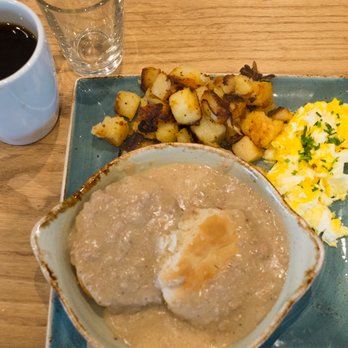 First Watch - Housemade biscuits, turkey sausage gravy. scrambled eggs and seasoned potatoes - Breakfast & Brunch Near Me - Troy, Michigan