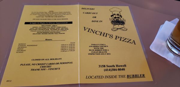 Menu photo 4 Vinchi's Pizza Milwaukee, WI