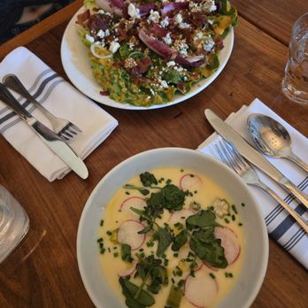 French Louie - Frenchie and chilled corn vichyssoise - French Near Me - Brooklyn, New York