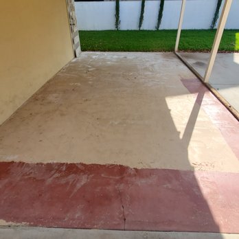 JM Pressure Washers - Before (the red stain is under the paint, what you can see is what I did on my own) - Pressure Washers Near Me - Grand Terrace, California JM Pressure Washers - Before (the red stain is under the paint, what you can see is what I did on my own) - Pressure Washers Near Me - Grand Terrace, California