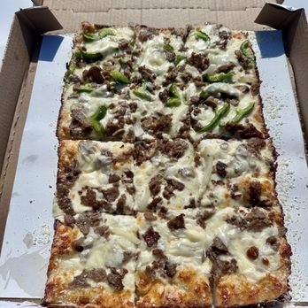 Two Guys from Italy - Single Square Steak & Cheese Pizza - X-Large (12 Slices) - Pizza Near Me - Royal Oak, Michigan Two Guys from Italy - Single Square Steak & Cheese Pizza - X-Large (12 Slices) - Pizza Near Me - Royal Oak, Michigan