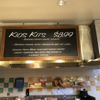 Fun Town's Urban Kitchen - Kids meal entree choices - hot dog was good, chicken wrap was cut in half and soggy, made a long time earlier - American Near Me - Carlsbad, California