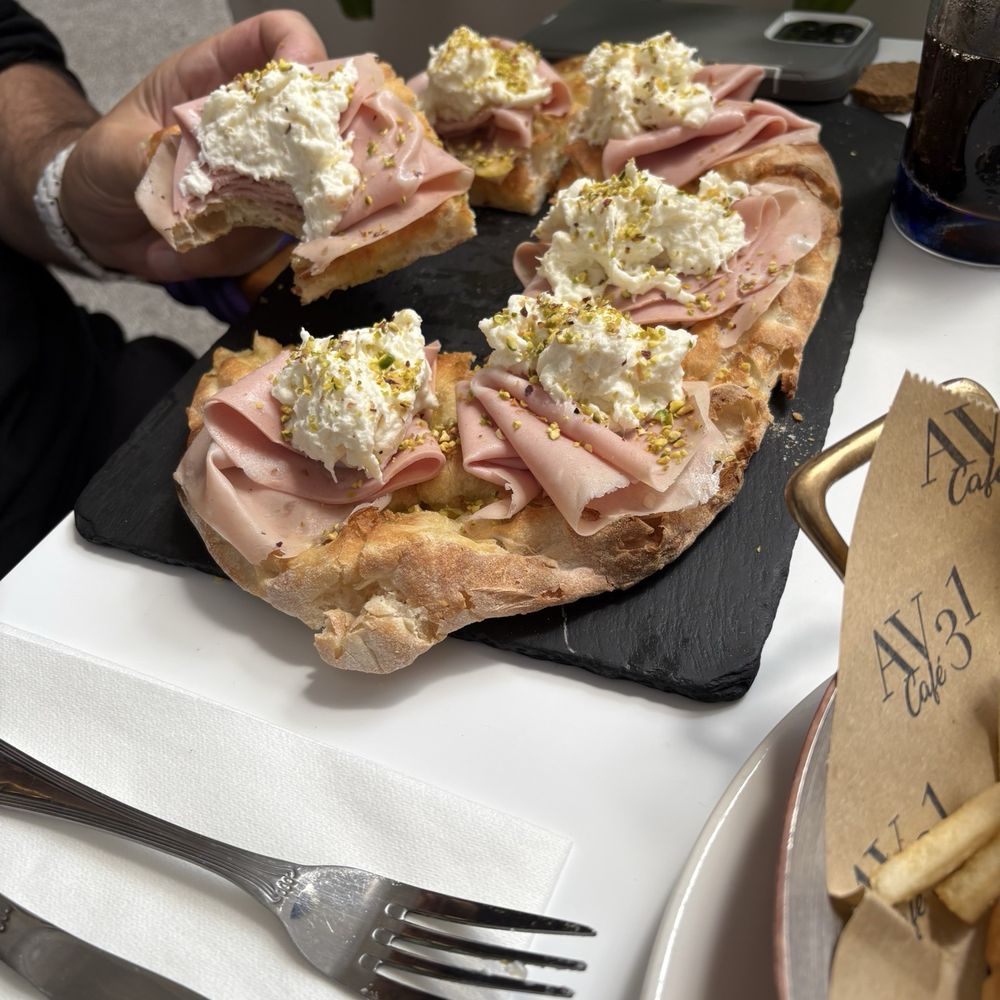 Avenue 31 Cafe - Mortadella & pistachio pizza - Pasta Shops Near Me - Bal Harbour, Florida