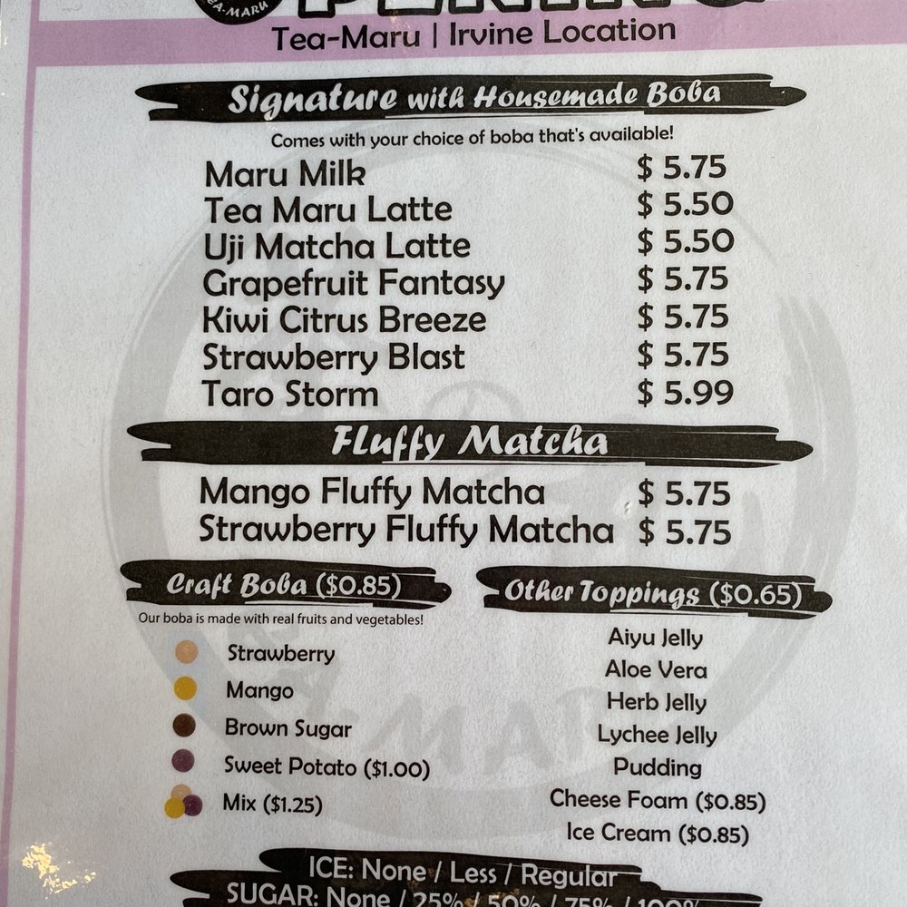 Tea Maru - Bubble Tea Near Me - Irvine, California