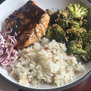 X Vault Pub & Provisions - Grilled Salmon with broccoli and lime rice. Excellent flavor! - Pubs Near Me - South Paris, Maine X Vault Pub & Provisions - Grilled Salmon with broccoli and lime rice. Excellent flavor! - Pubs Near Me - South Paris, Maine