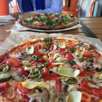 Blaze Pizza - Build-Your-Own Pizza with spicy tomato sauce, artichoke, jalapeño, cherry tomato, mushroom, onion, red bell pepper, oregano and sea salt - Salad Near Me - Davie, Florida