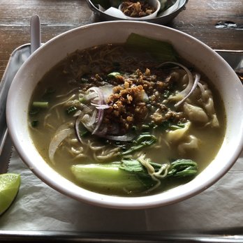 Cris and John - Dumpling Noodles! Pro tip: you can have them add spice to it to match the heat of the Thai curry soup. Totally worth it! - Vietnamese Near Me - Dallas, Texas
