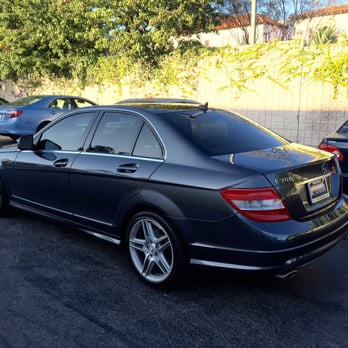 G5 Tint Shop - C300 - dark interior w/ Pinnacle FormulaOne ceramic 35% all around. - Home Window Tinting Near Me - Pasadena, California