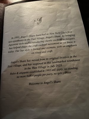 Menu photo 7 Angel's Share New York, NY Menu photo 7 Angel's Share New York, NY