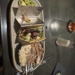 Carne Sade taco with rice and beans Carne Sade taco with rice and beans