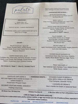 Menu photo 2 Palate Jackson, WY