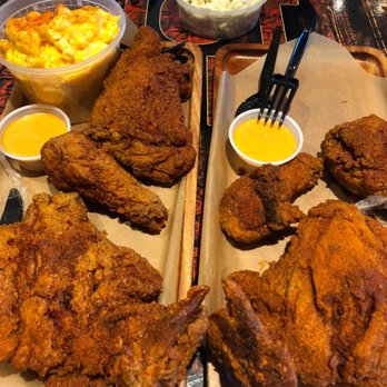 KB's Hot Chicken - Whole fried chicken, medium heat, split in half to share. Creamy Mac-cheese, sweet & tasty Cole slaw. Yum. - Chicken Shop Near Me - Sugar Land, Texas KB's Hot Chicken - Whole fried chicken, medium heat, split in half to share. Creamy Mac-cheese, sweet & tasty Cole slaw. Yum. - Chicken Shop Near Me - Sugar Land, Texas