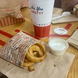 Blake's Lotaburger - Onion Rings. 50 cents for ranch.