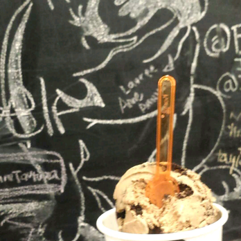 Leaf N Cream - The coffee & cookies ice cream! Three of us shared this bigger cup and we were full - Bubble Tea Near Me - Tustin, California
