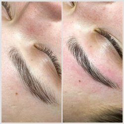 Bee Sweet Sugaring Studio - Brow shaping before and after