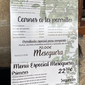 Meseguera - Menu - Restaurants Near Me - Trujillo, CC