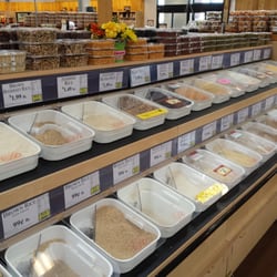 Sprouts Farmers Market - Bins of grains, nuts, berries, etc