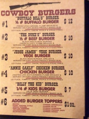Menu photo 5 Fort Zion Virgin, UT