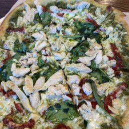 The Nat - pesto sauce, sun dried toms, basil, chicken, mozzarella-YUM! The Nat - pesto sauce, sun dried toms, basil, chicken, mozzarella-YUM!