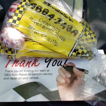 G&G Auto Repair - There was a treat and a thank you when I got in my car to leave. - Auto Repair Near Me - Bakersfield, California G&G Auto Repair - There was a treat and a thank you when I got in my car to leave. - Auto Repair Near Me - Bakersfield, California