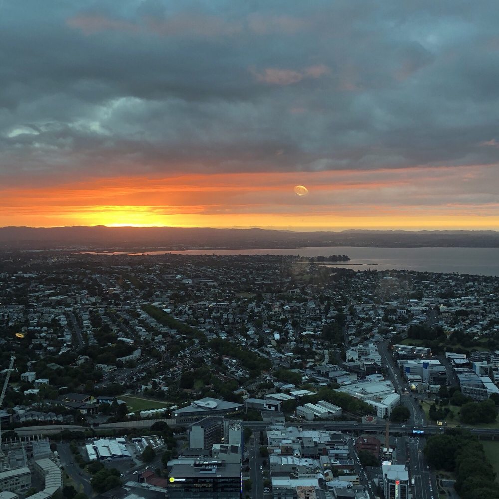 Sky Tower - Sunset from the tower - Landmarks & Historical Buildings Near Me - Auckland, AUK