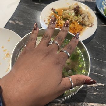 Pho Momma - For size reference; about the size  of my hand; perfect portion for eating appetizers and finishing meal - Noodles Near Me - Sacramento, California