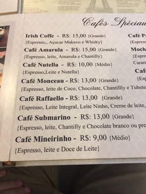Menu photo 2 Café du Centre Balneário Camboriú, SC