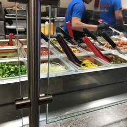 Chavas Mexican Grill - This is the line . Everything looks fresh. The guy let me try the carnitas. It tasted good. Fast and easy.