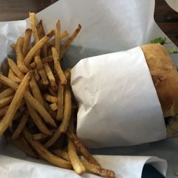 Devil burger and fries