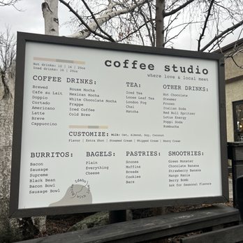 Coffee Studio - Drive thru menu. - Coffee & Tea Near Me - Boise, Idaho Coffee Studio - Drive thru menu. - Coffee & Tea Near Me - Boise, Idaho