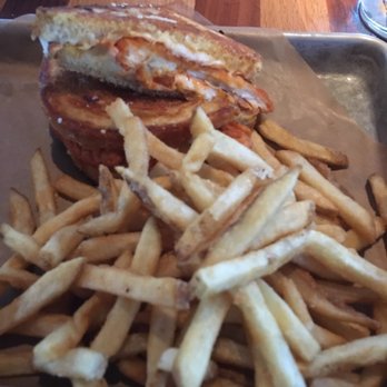 BJ's Restaurant & Brewhouse - Buffalo chicken grilled cheese with fries - highly recommend! - New American Near Me - Avon, Indiana