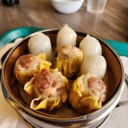 Asian Street Eatery - Pork Siu Mai and spinach shrimp dumplings