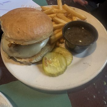 Potters Field - French onion burger - Irish Near Me - Buffalo, New York