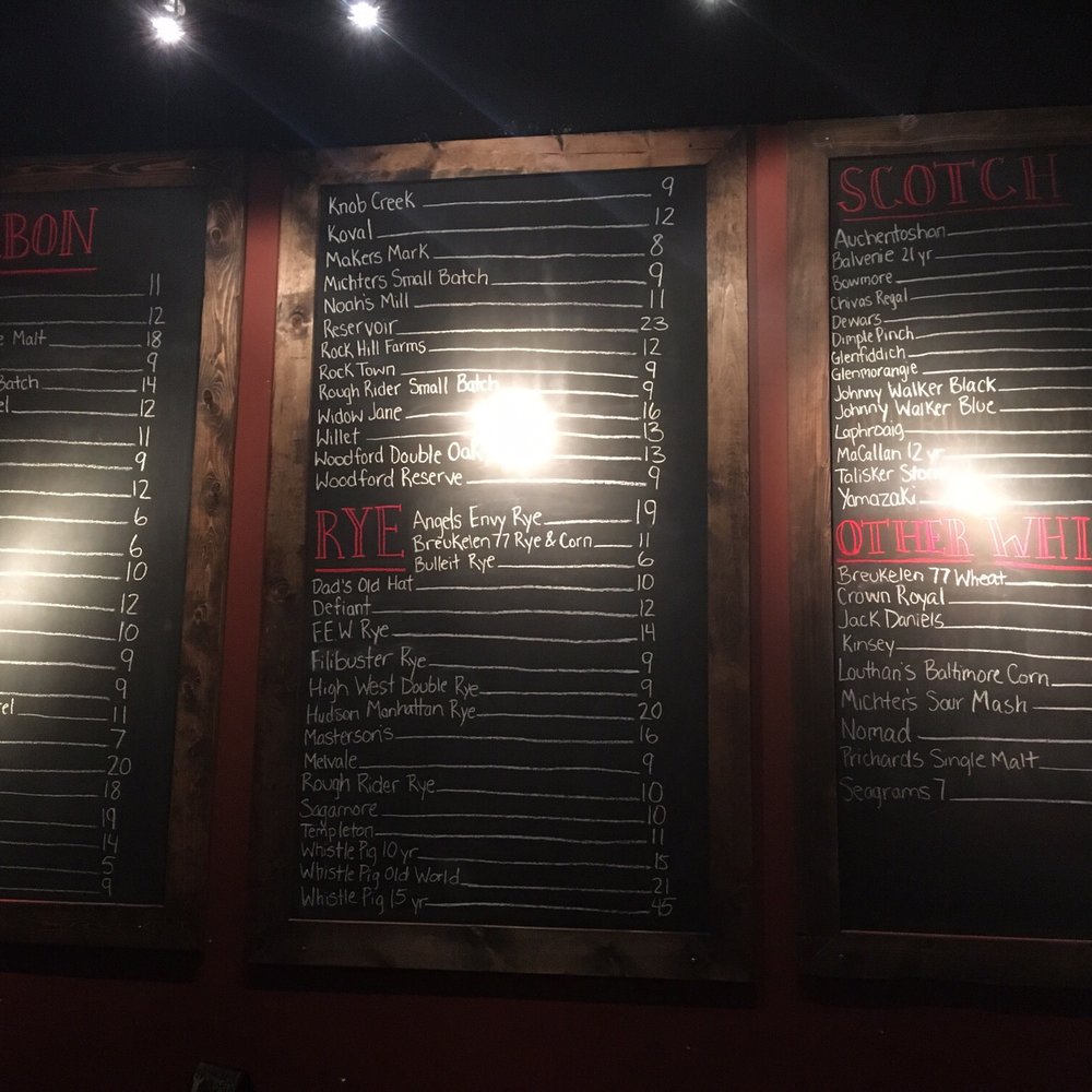 Whiskey menu Whiskey menu