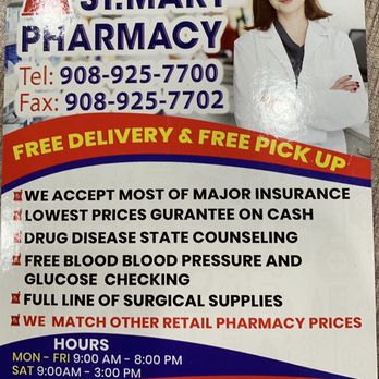 St Mary Pharmacy - New Neighborhood Pharmacy that has customer unique way to care for your health - Pharmacy Near Me - Linden, New Jersey St Mary Pharmacy - New Neighborhood Pharmacy that has customer unique way to care for your health - Pharmacy Near Me - Linden, New Jersey