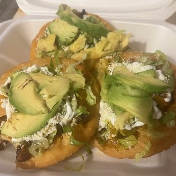 Tacana Grill - The Sope Al Pastor, with toppings and avocado slices - Mexican Near Me - Cincinnati, Ohio