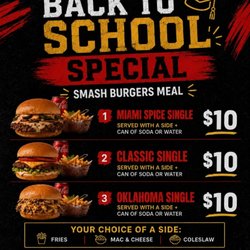 Back To School Specials At Benny's Smash Burgers