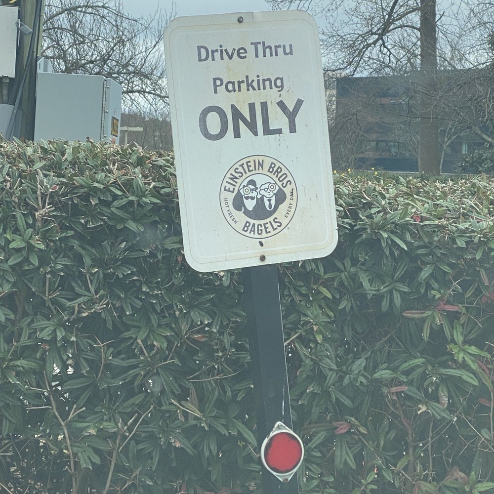 Einstein Bros. Bagels - Gotta park here when food is not out yet or in time to move the lines along - Bagels Near Me - Atlanta, Georgia Einstein Bros. Bagels - Gotta park here when food is not out yet or in time to move the lines along - Bagels Near Me - Atlanta, Georgia