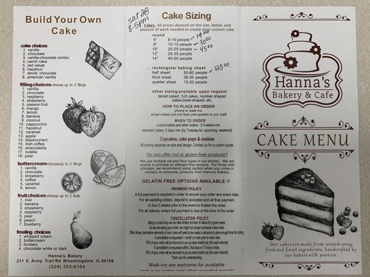 Menu photo 3 Hanna's Bakery & Cafe Bloomingdale, IL Menu photo 3 Hanna's Bakery & Cafe Bloomingdale, IL